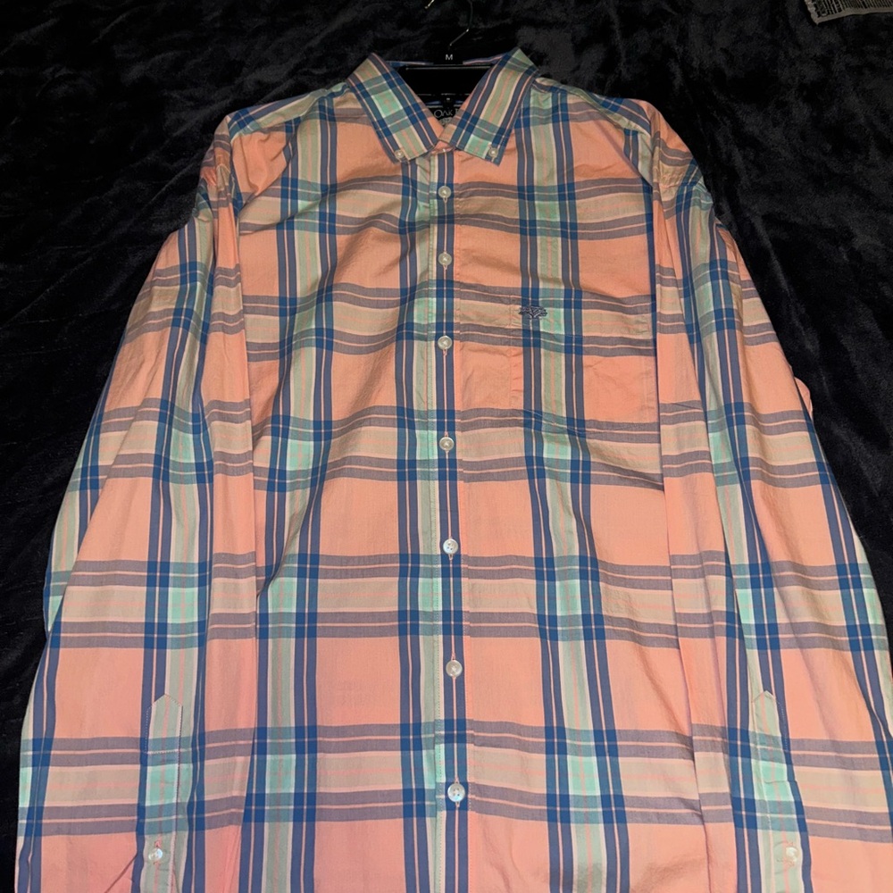 Blue and Pink Dress Shirt with Plaid Pattern